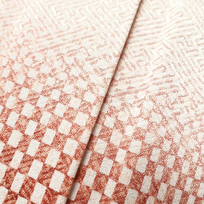 訪問着 良品 正絹 刺繍 金彩 古典柄 袷仕立て 橙_画像10