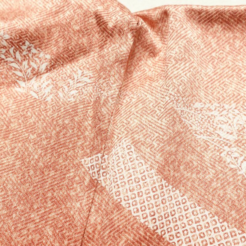 訪問着 良品 正絹 刺繍 金彩 古典柄 袷仕立て 橙_画像26