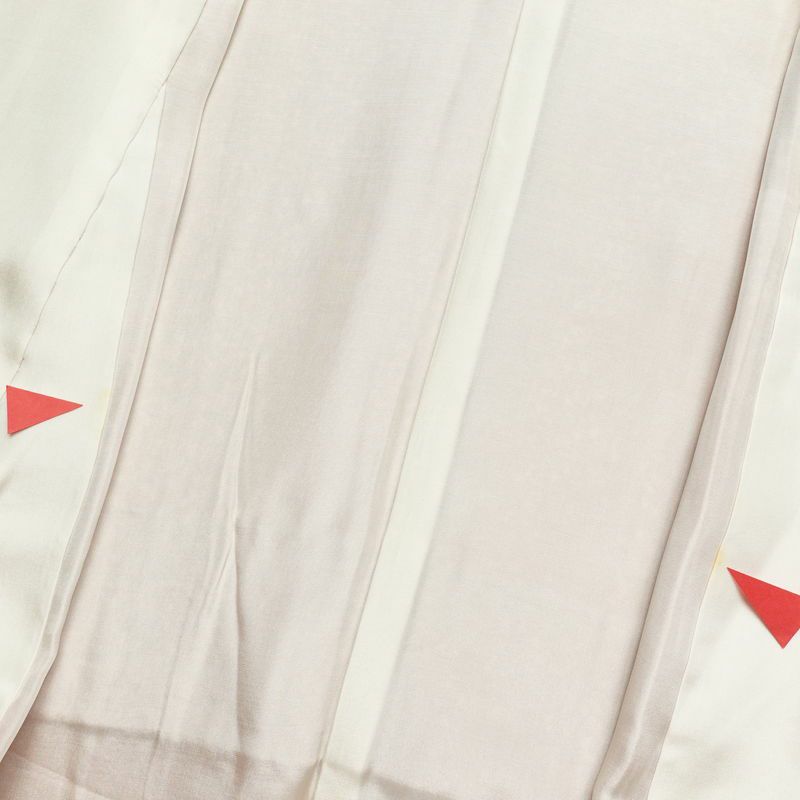 訪問着 良品 正絹 刺繍 金彩 古典柄 袷仕立て 橙_画像30