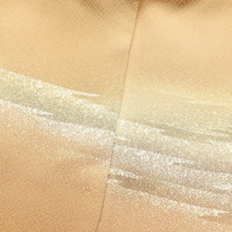 訪問着 縮緬 正絹 共八掛 幾何学柄・抽象柄 袷仕立て 茶_画像21