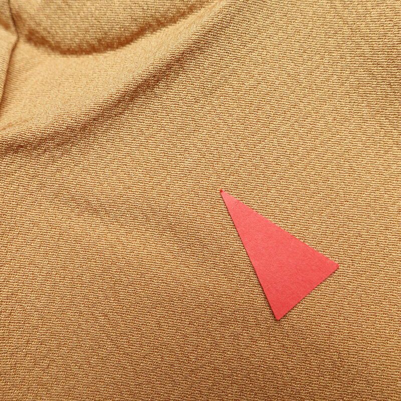 訪問着 縮緬 正絹 共八掛 幾何学柄・抽象柄 袷仕立て 茶_画像31