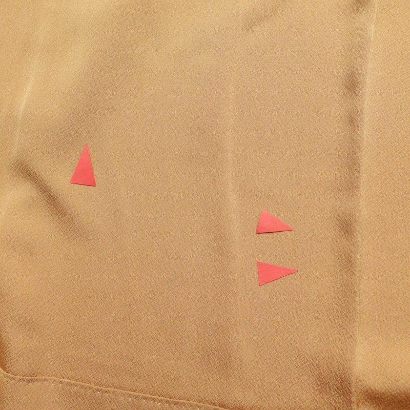 訪問着 縮緬 正絹 共八掛 幾何学柄・抽象柄 袷仕立て 茶_画像32