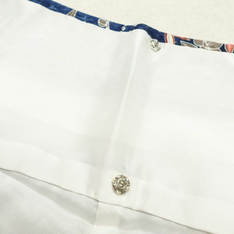 小紋 美品 しつけ糸付き 正絹 古典柄 袷仕立て 青・紺_画像25