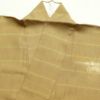 付け下げ 良品 絞り 箔 刺繍 正絹 木の葉・植物柄 袷仕立て 黄・黄土色_画像26