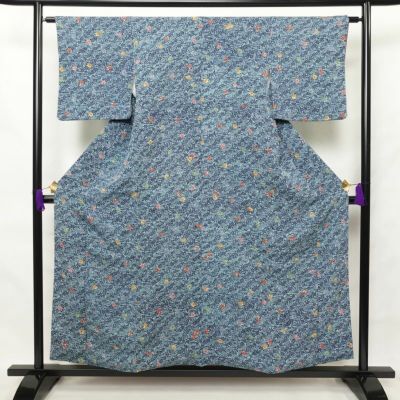 紬 証紙あり 正絹 縞柄・線柄 袷仕立て 身丈152cm 裄丈64cm 紬