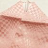 色無地 美品 しつけ糸付き 一つ紋付き 正絹 チェック・格子柄 袷仕立て ピンク_画像22