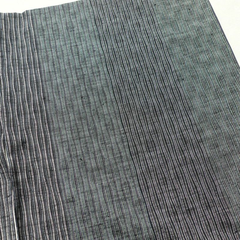 紬 美品 しつけ糸付き 正絹 紬着物 縞柄・線柄 身丈162.5cm 裄丈68cm 袷仕立て 青・紺_画像14