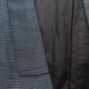 男性用 紬着物 良品 アンサンブル セット品 身丈148cm 裄丈67.5cm 正絹 亀甲柄 袷仕立て 青・紺_画像25