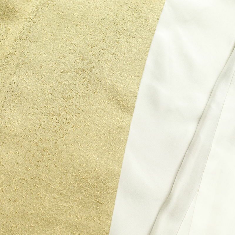 付け下げ 良品 正絹 刺繍 花柄 附下 身丈159cm 裄丈62.5cm 袷仕立て 黄・黄土色_画像27