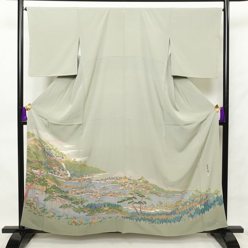 色留袖 良品 しつけ糸付き 落款入り 兼六園 身丈160cm 裄丈67.5cm 一つ