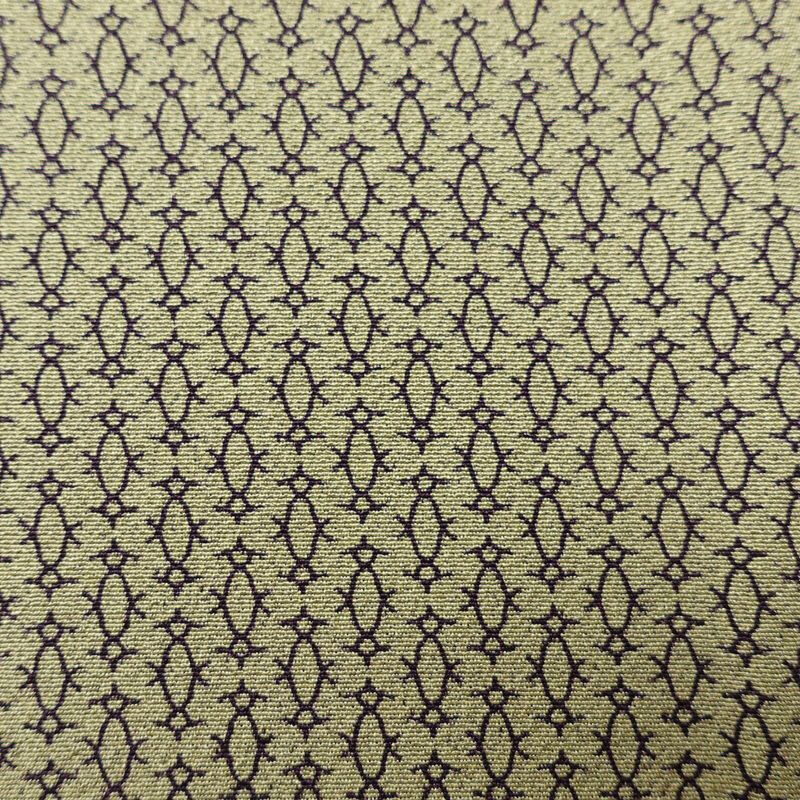 小紋 良品 正絹 幾何学柄・抽象柄 袷仕立て 身丈161cm 裄丈66cm 黄・黄土色_画像7