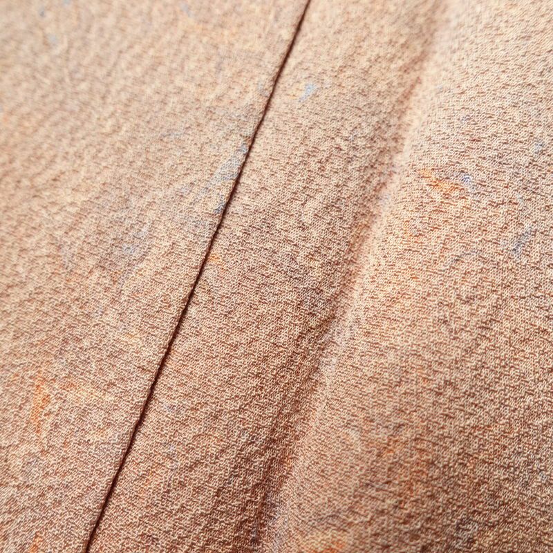 小紋 美品 矢崎ひとし 落款入り 正絹 身丈160cm 裄丈64.5cm 幾何学柄・抽象柄 着物 袷仕立て ピンク_画像9