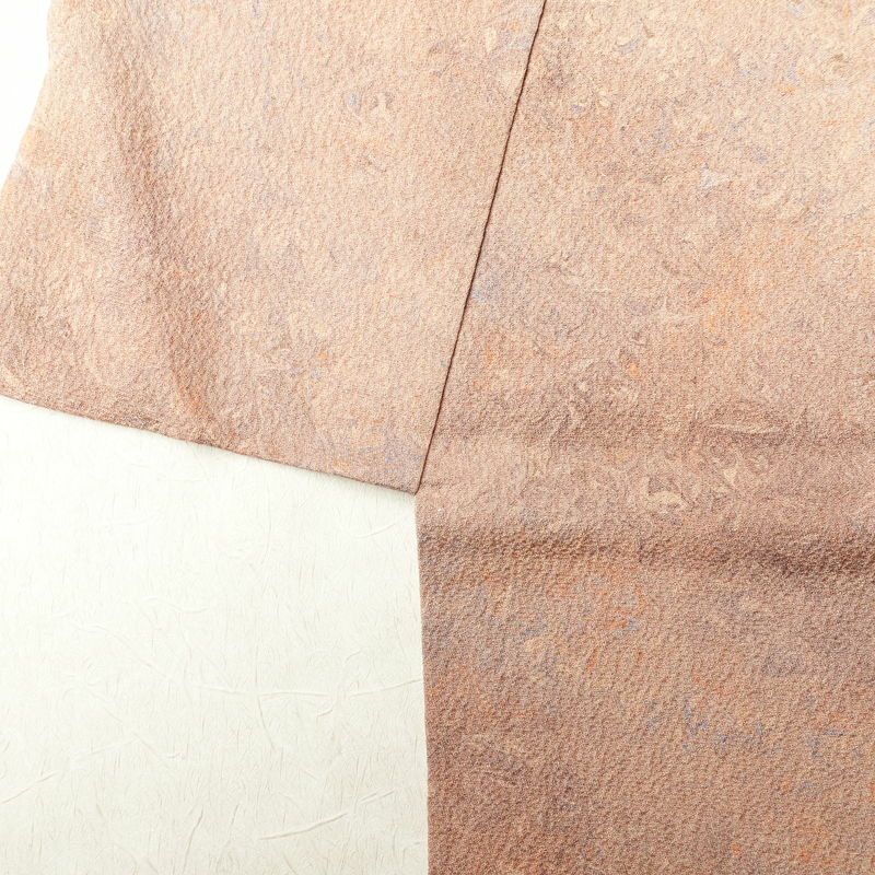 小紋 美品 矢崎ひとし 落款入り 正絹 身丈160cm 裄丈64.5cm 幾何学柄・抽象柄 着物 袷仕立て ピンク_画像14