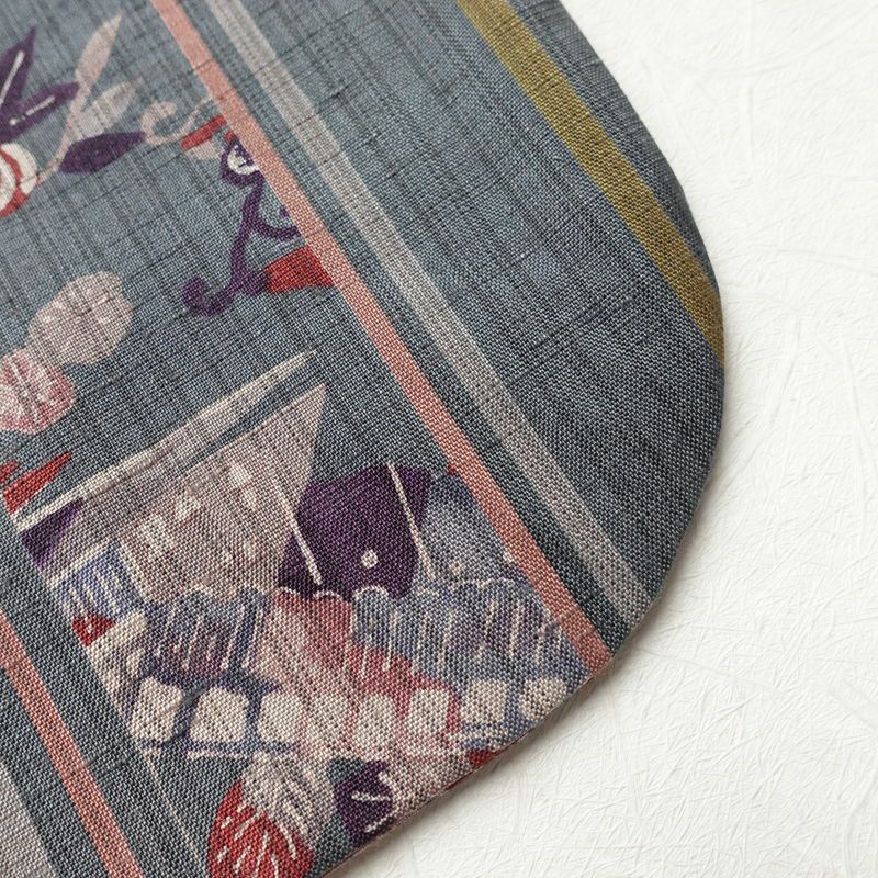 小紋 良品 紬生地 正絹 紬地 古典柄 身丈158cm 裄丈65cm 袷仕立て 緑・うぐいす色_画像18