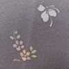 小紋 縮緬 正絹 着物 花柄 袷仕立て 身丈161.5cm 裄丈64.5cm 紫・藤色_画像6