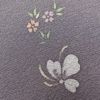 小紋 縮緬 正絹 着物 花柄 袷仕立て 身丈161.5cm 裄丈64.5cm 紫・藤色_画像8