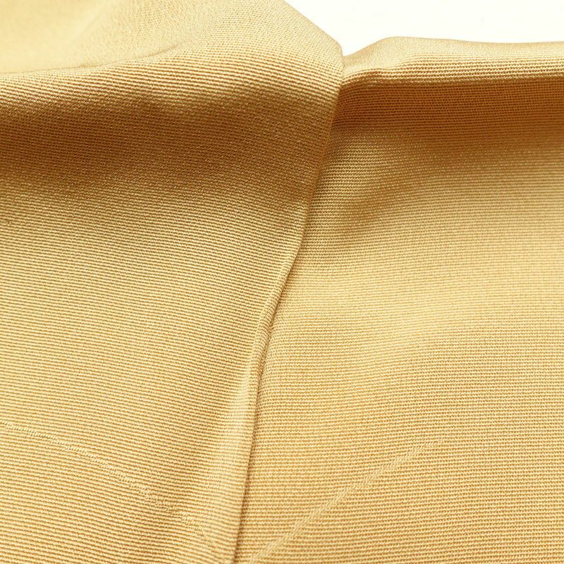 付け下げ 良品 正絹 木の葉・植物柄 附下 身丈155cm 裄丈65cm 袷仕立て 黄・黄土色_画像25