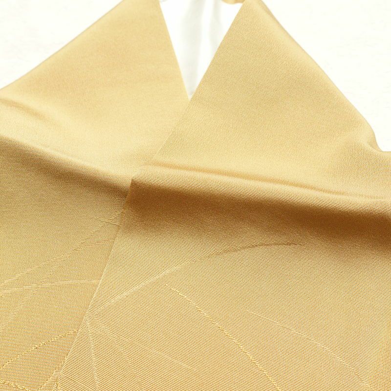 付け下げ 良品 正絹 木の葉・植物柄 附下 身丈155cm 裄丈65cm 袷仕立て 黄・黄土色_画像26