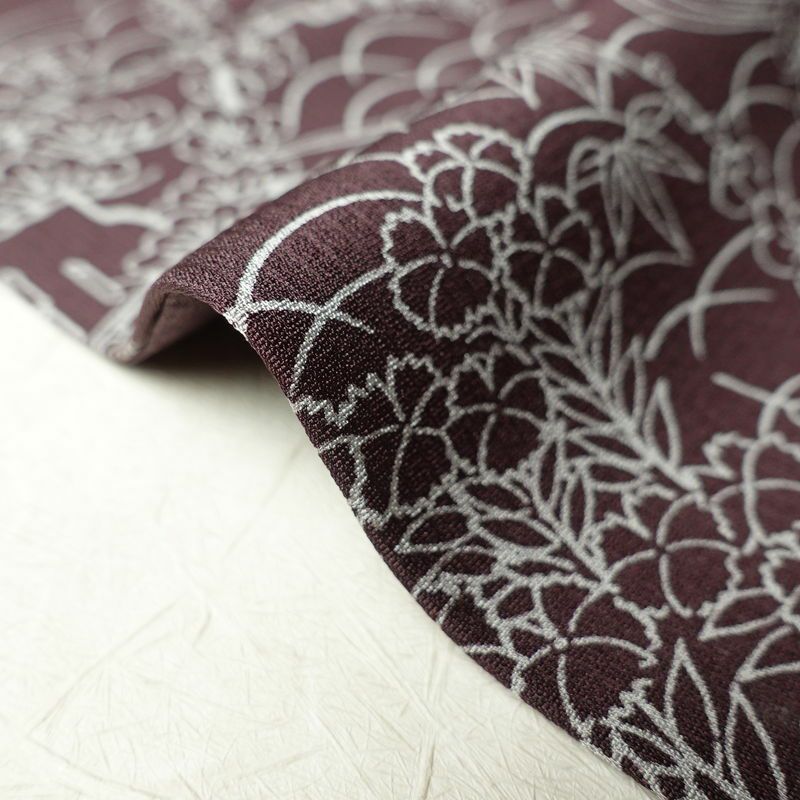 付け下げ 美品 正絹 箔 古典柄 附下 身丈164cm 裄丈69cm 着物 袷仕立て 紫・藤色_画像14