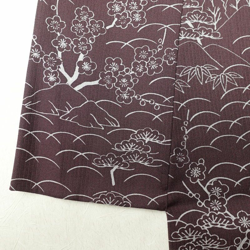 付け下げ 美品 正絹 箔 古典柄 附下 身丈164cm 裄丈69cm 着物 袷仕立て 紫・藤色_画像15