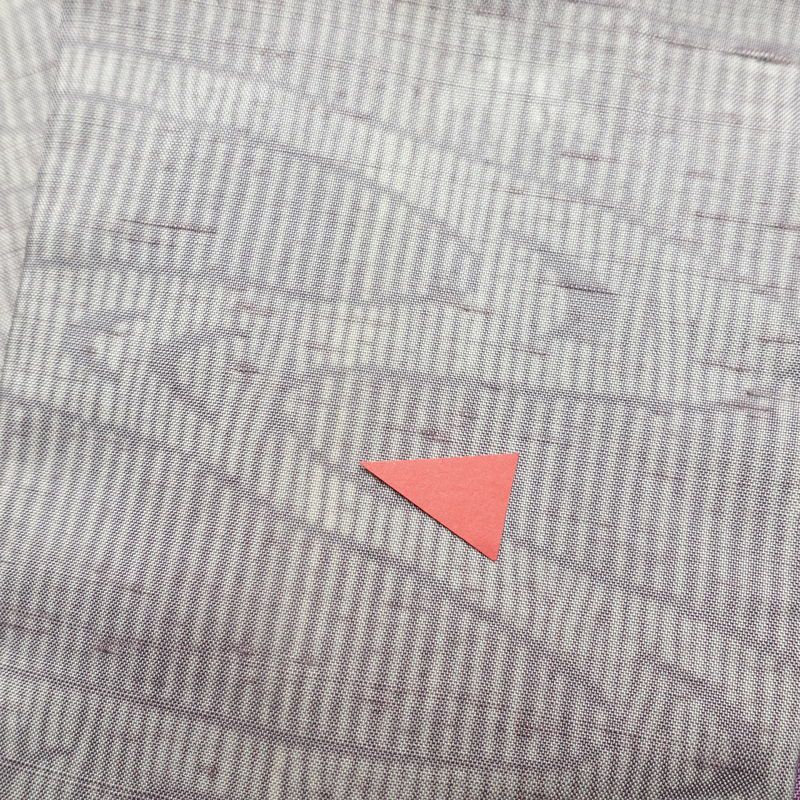 小紋 紬生地 正絹 紬地 流水・波柄 袷仕立て 身丈159.5cm 裄丈67.5cm ぼかし 紫・藤色_画像22