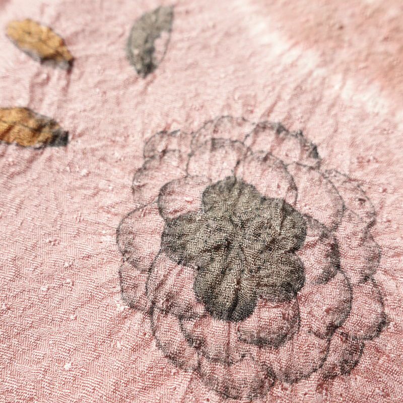 小紋 辻が花 良品 絞り 正絹 古典柄 身丈166cm 裄丈66.5cm 袷仕立て ピンク_画像9