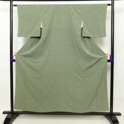 小紋 斉藤三才 落款入り しつけ糸付き 一つ紋付き 縮緬 正絹 その他の