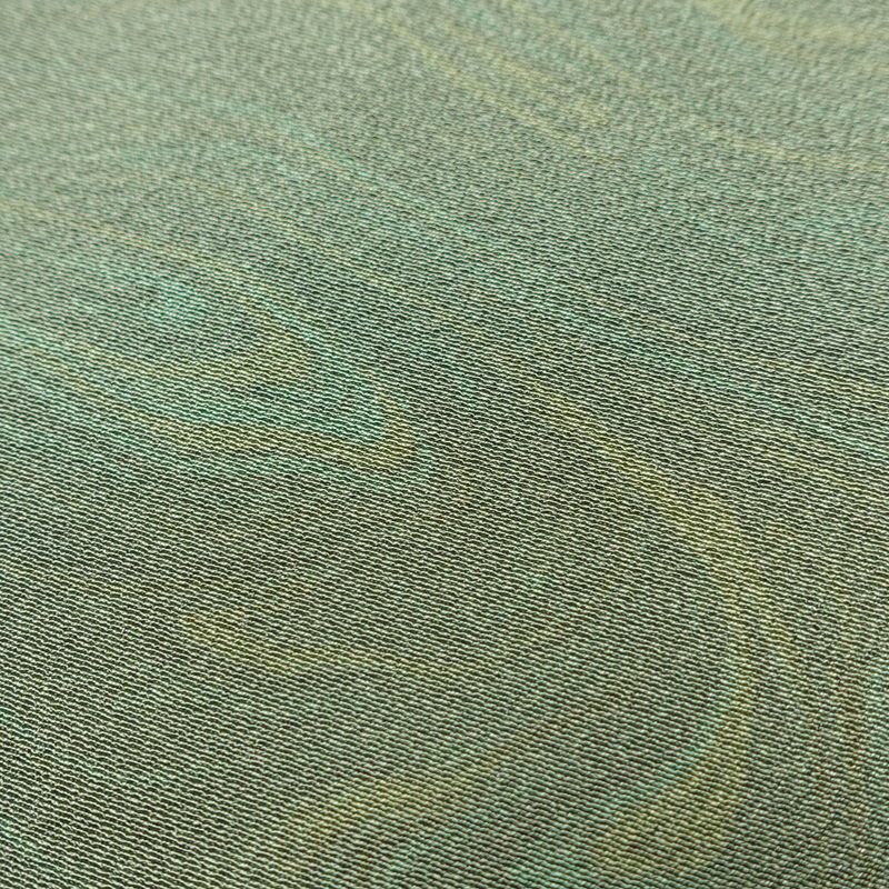 小紋 良品 墨流し 縮緬 正絹 流水・波柄 身丈155.5cm 裄丈63cm 袷仕立て 緑・うぐいす色_画像7