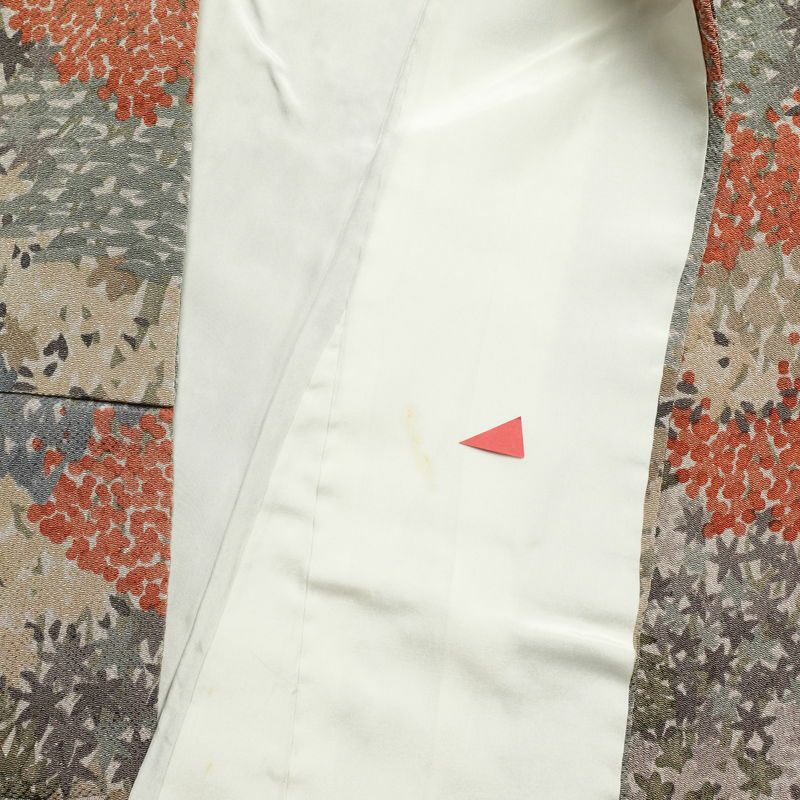 小紋 縮緬 正絹 幾何学柄・抽象柄 袷仕立て 身丈158cm 裄丈65cm 多色使い_画像23