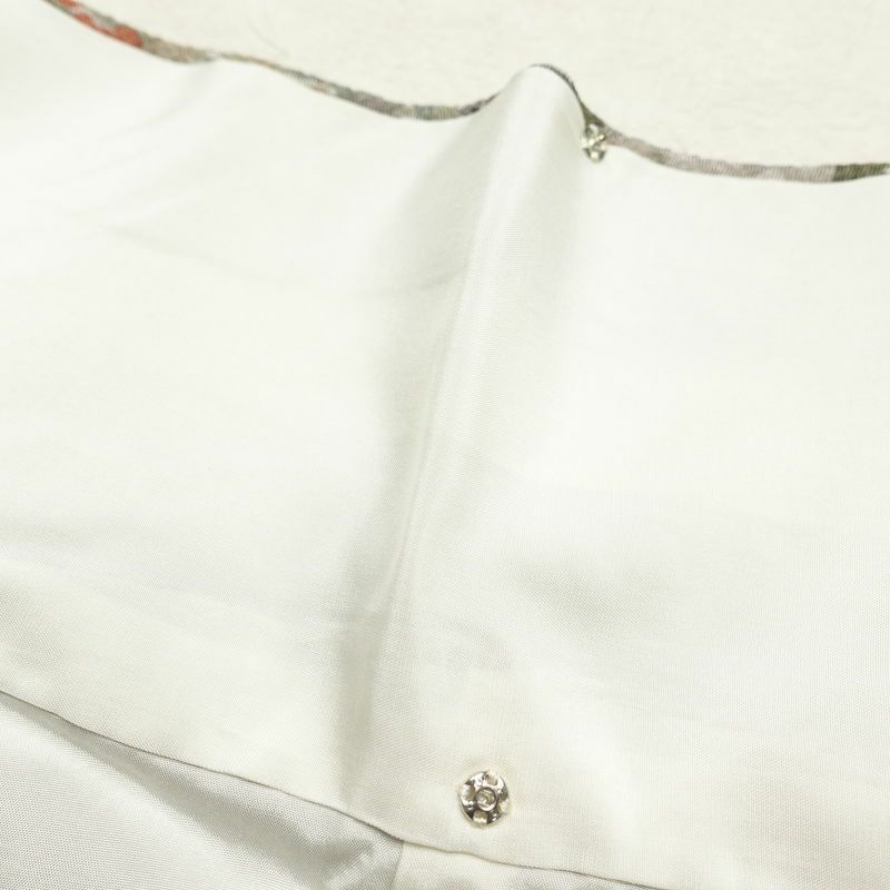 小紋 縮緬 正絹 幾何学柄・抽象柄 袷仕立て 身丈158cm 裄丈65cm 多色使い_画像26