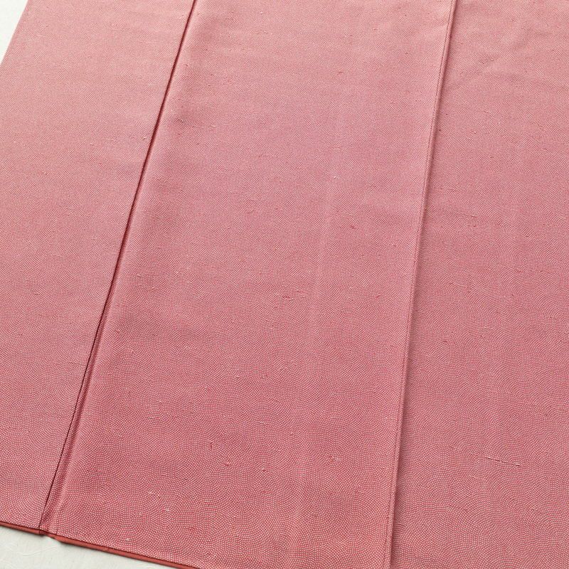 小紋 良品 鮫小紋 紬生地 正絹 古典柄 身丈161cm 裄丈65cm 袷仕立て ピンク_画像4