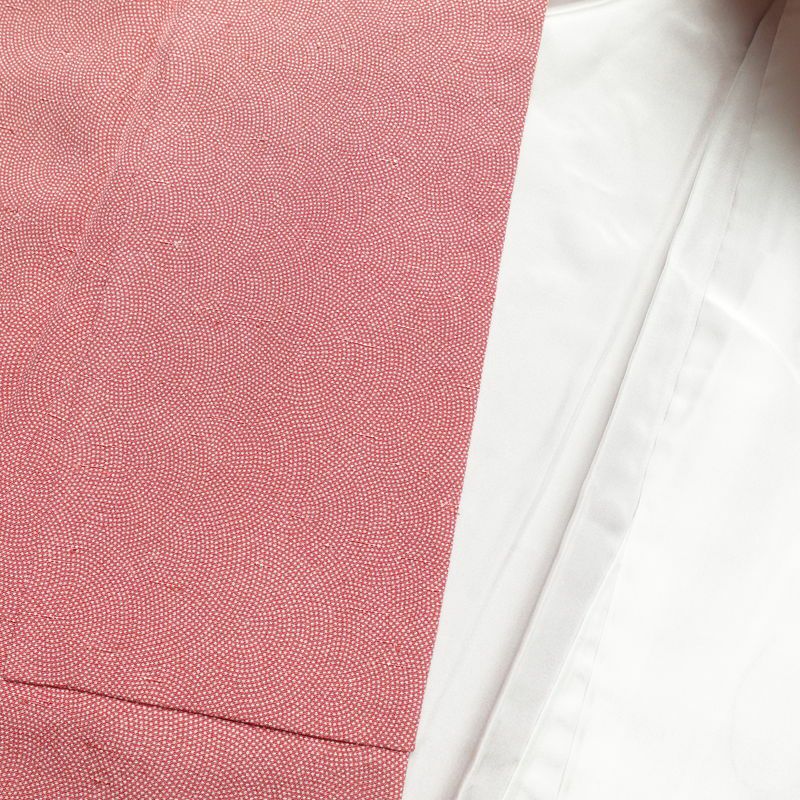 小紋 良品 鮫小紋 紬生地 正絹 古典柄 身丈161cm 裄丈65cm 袷仕立て ピンク_画像24