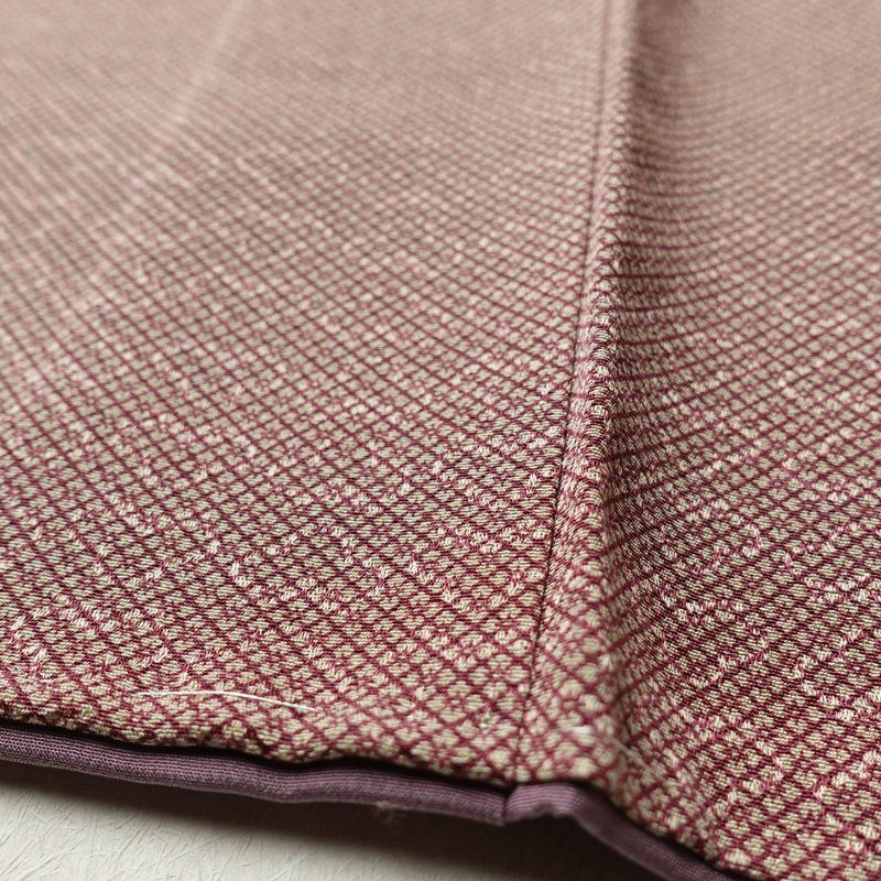 小紋 良品 しつけ糸付き 正絹 古典柄 身丈158cm 裄丈64cm 袷仕立て 小豆・エンジ_画像11