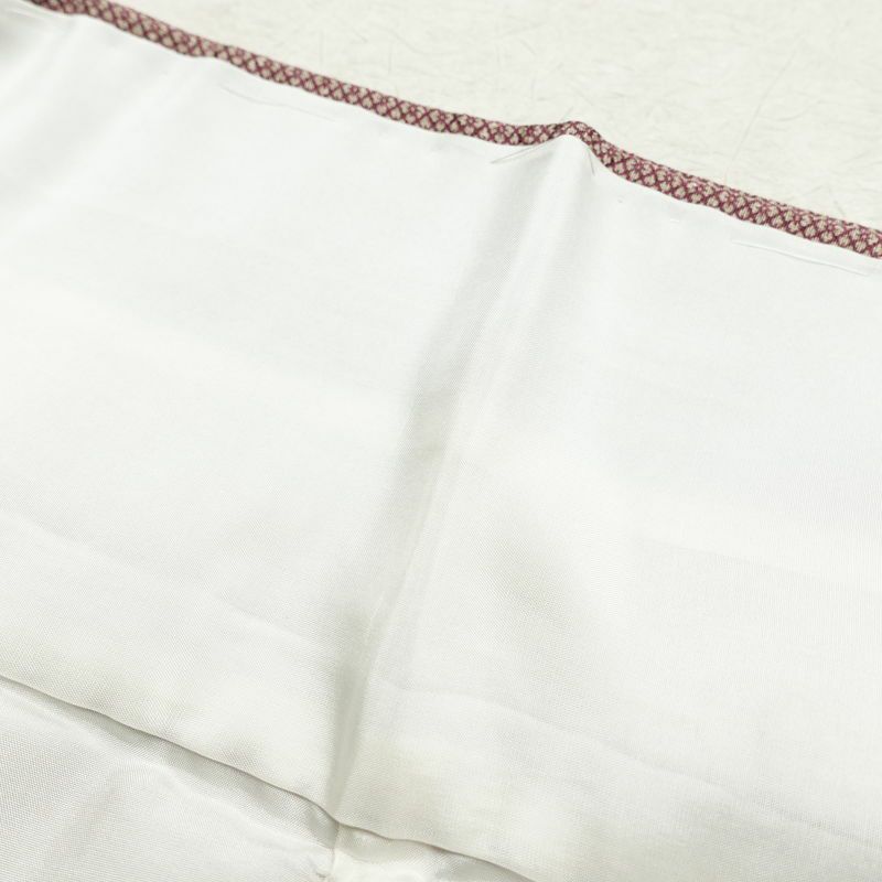 小紋 良品 しつけ糸付き 正絹 古典柄 身丈158cm 裄丈64cm 袷仕立て 小豆・エンジ_画像25