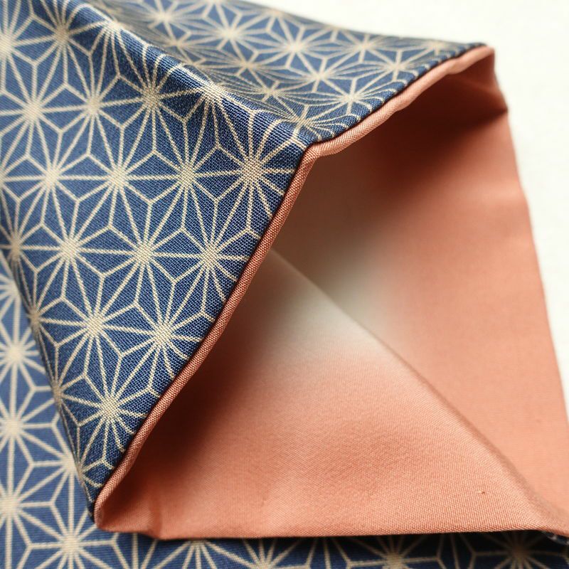 小紋 美品 しつけ糸付き 縮緬 着物 正絹 身丈157.5cm 裄丈64cm 古典柄 袷仕立て 青・紺_画像15