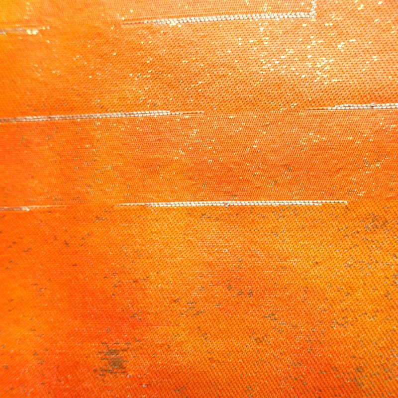 名古屋帯 六通柄 良品 正絹 幾何学柄・抽象柄 名古屋仕立て 橙_画像7