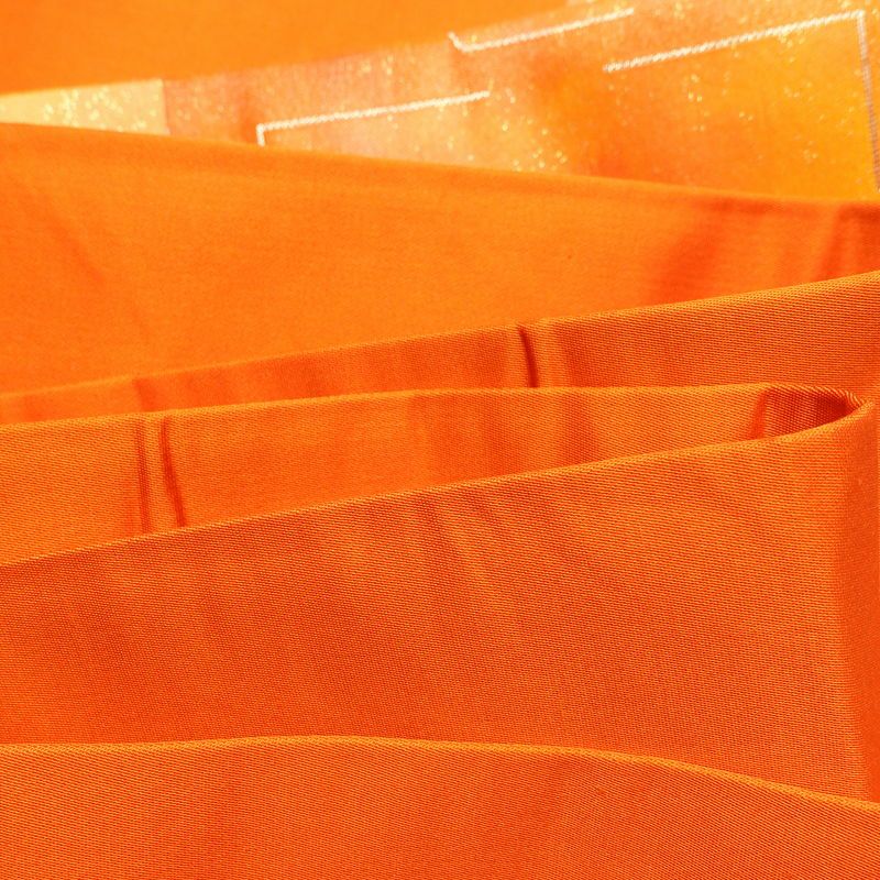 名古屋帯 六通柄 良品 正絹 幾何学柄・抽象柄 名古屋仕立て 橙_画像22