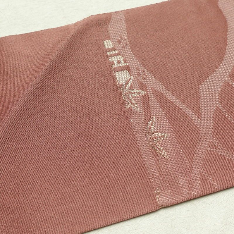 名古屋帯 六通柄 ポリエステル 風景柄 名古屋仕立て 小豆・エンジ_画像22