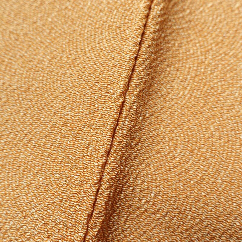 小紋 鮫小紋 縮緬 正絹 古典柄 袷仕立て 身丈162.5cm 裄丈64cm 黄・黄土色_画像10