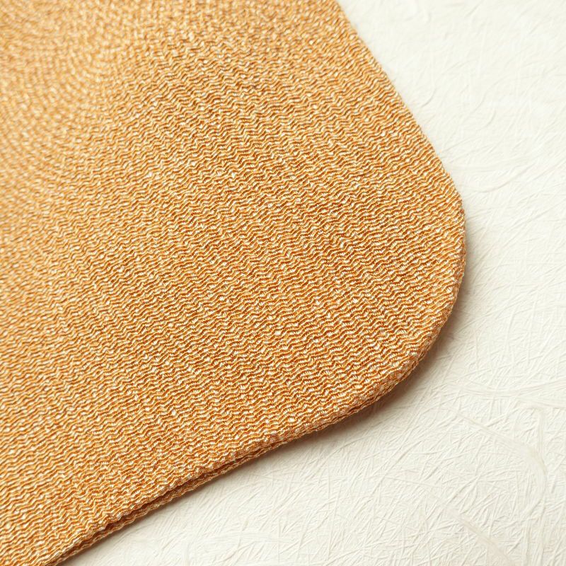 小紋 鮫小紋 縮緬 正絹 古典柄 袷仕立て 身丈162.5cm 裄丈64cm 黄・黄土色_画像19