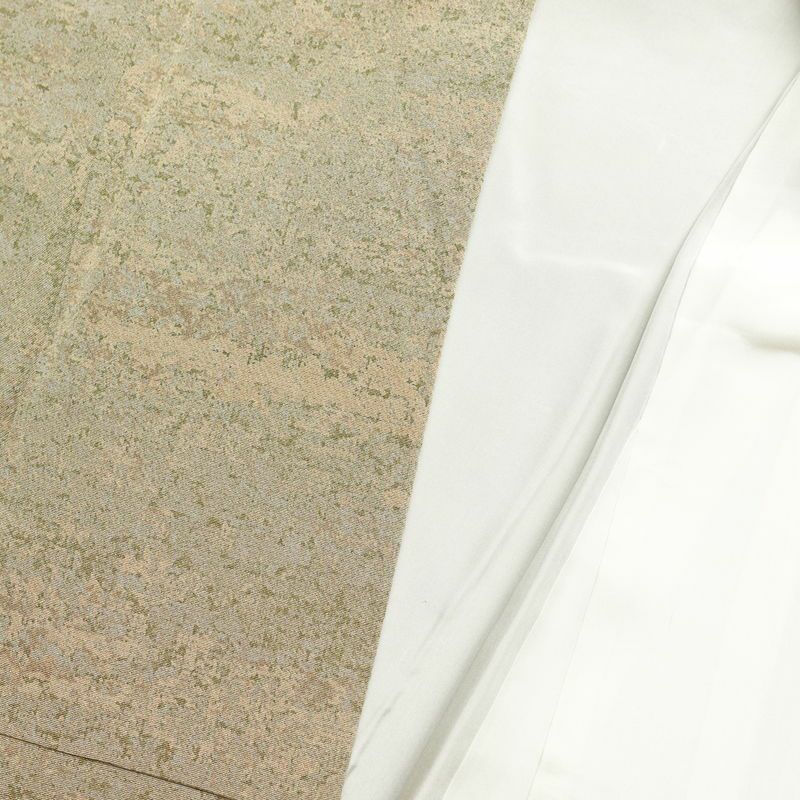 小紋 縮緬 正絹 幾何学柄・抽象柄 袷仕立て 身丈160.5cm 裄丈64.5cm ベージュ_画像25