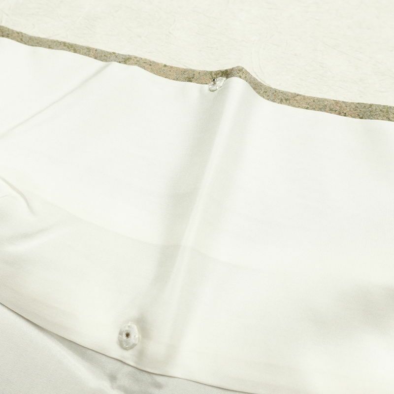 小紋 縮緬 正絹 幾何学柄・抽象柄 袷仕立て 身丈160.5cm 裄丈64.5cm ベージュ_画像27