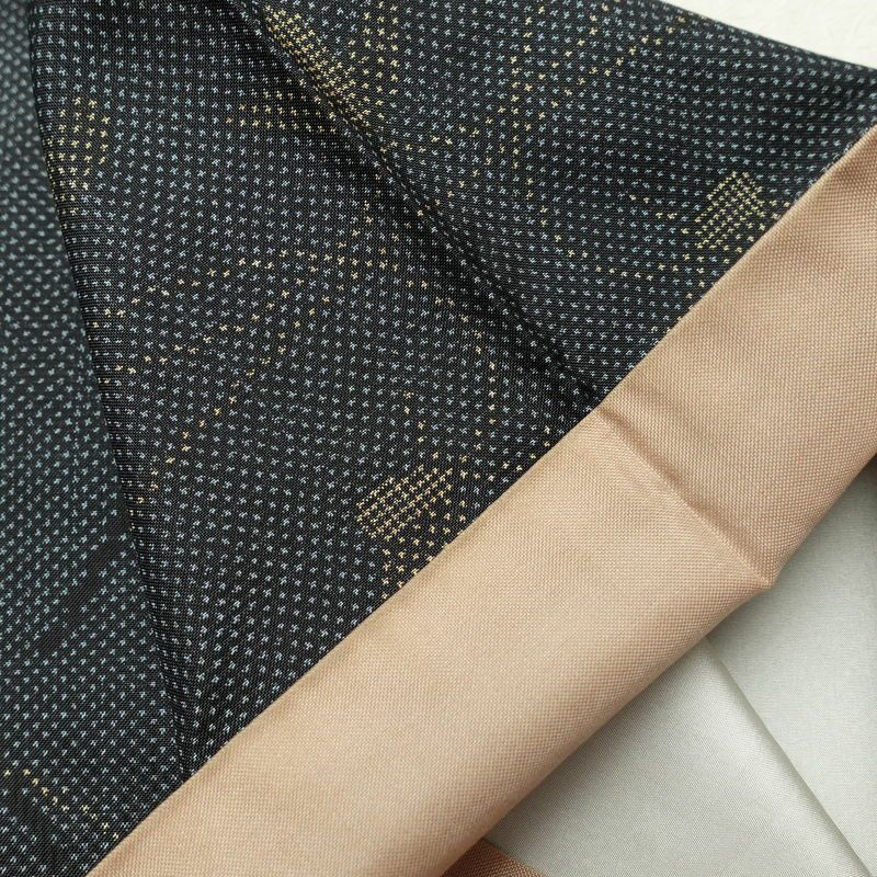 紬 正絹 木の葉・植物柄 紬着物 袷仕立て 身丈155cm 裄丈65cm 青・紺_画像18