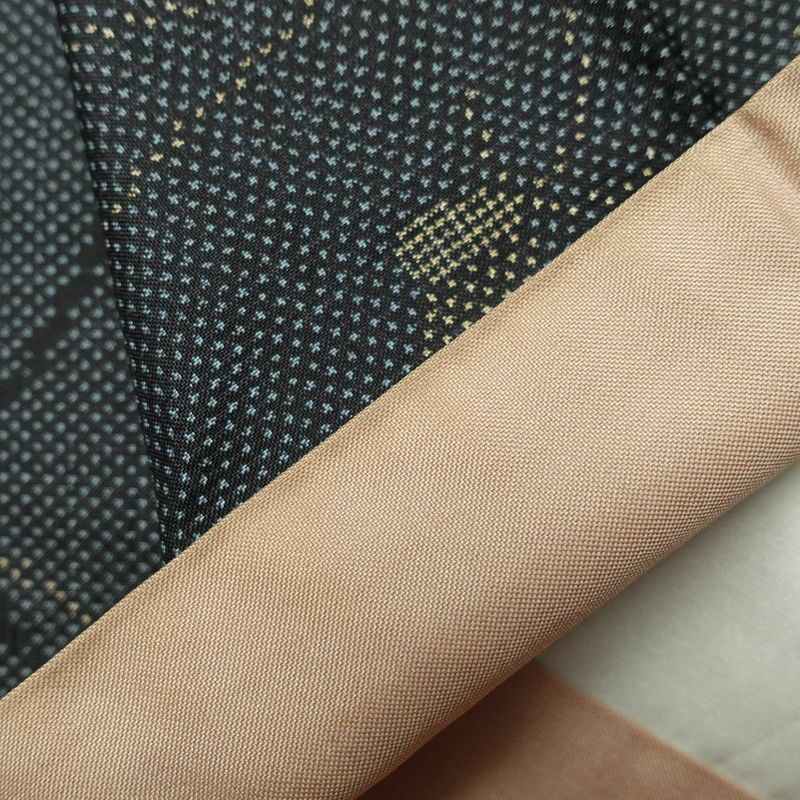 紬 正絹 木の葉・植物柄 紬着物 袷仕立て 身丈155cm 裄丈65cm 青・紺_画像19