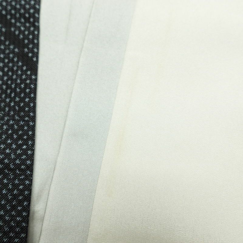 紬 正絹 木の葉・植物柄 紬着物 袷仕立て 身丈155cm 裄丈65cm 青・紺_画像25