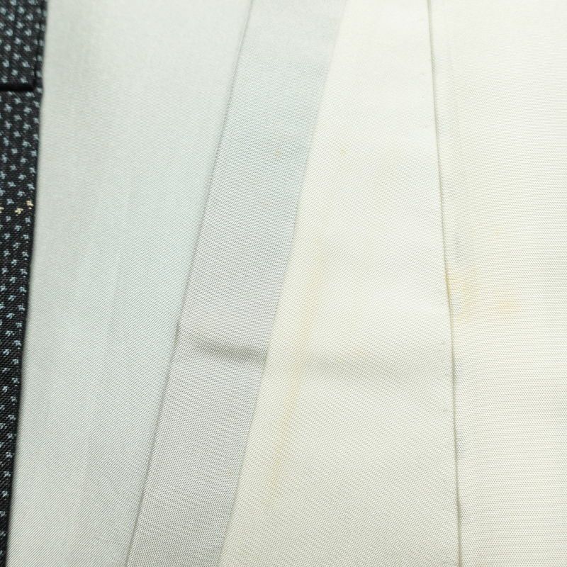 紬 正絹 木の葉・植物柄 紬着物 袷仕立て 身丈155cm 裄丈65cm 青・紺_画像26