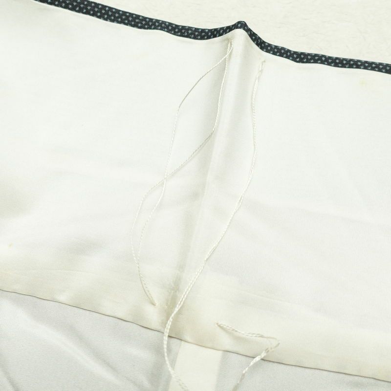 紬 正絹 木の葉・植物柄 紬着物 袷仕立て 身丈155cm 裄丈65cm 青・紺_画像29