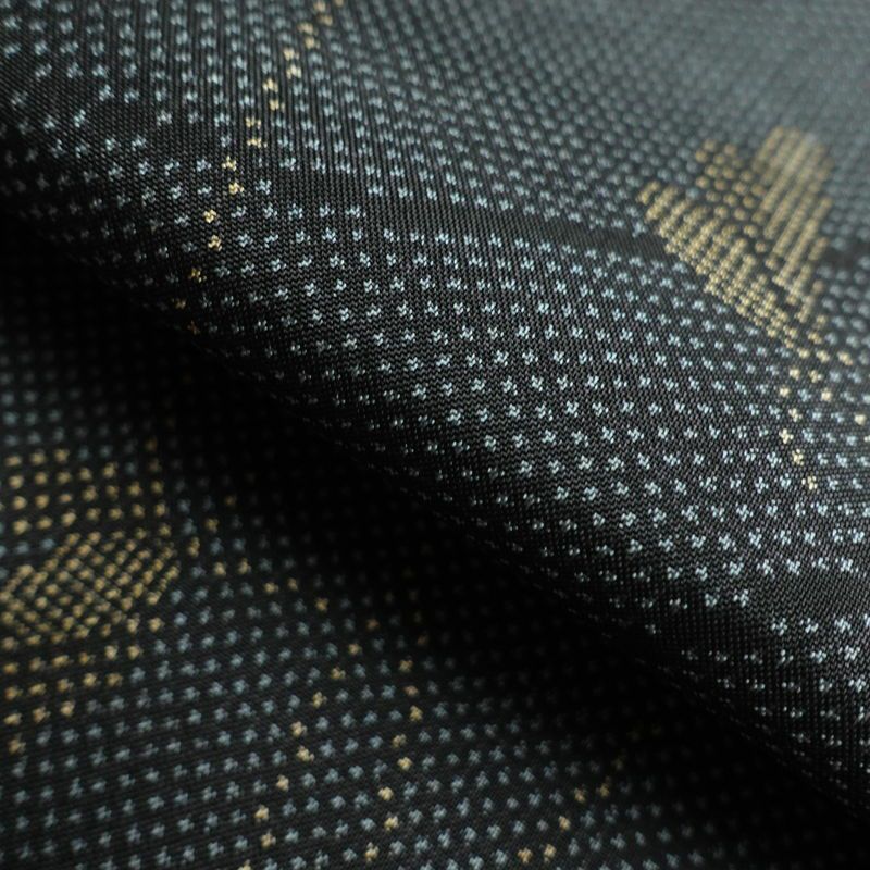 紬 正絹 木の葉・植物柄 紬着物 袷仕立て 身丈155cm 裄丈65cm 青・紺_画像35