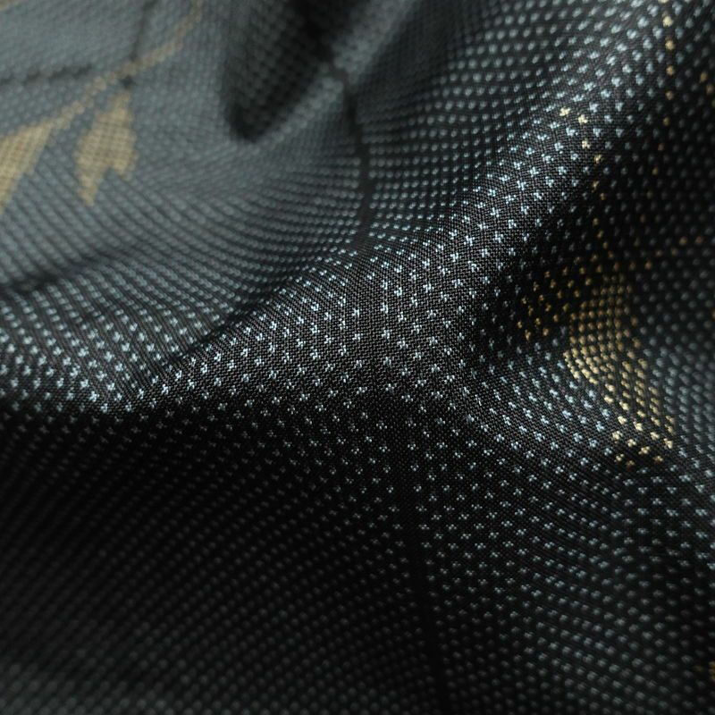 紬 正絹 木の葉・植物柄 紬着物 袷仕立て 身丈155cm 裄丈65cm 青・紺_画像36