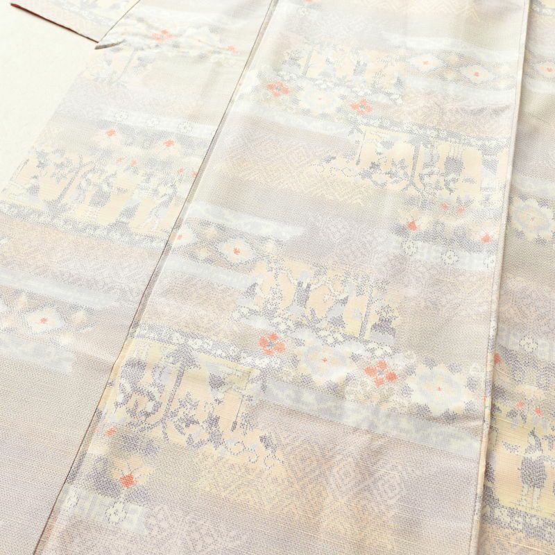 紬 良品 しつけ糸付き 正絹 幾何学柄・抽象柄 身丈166.5cm 裄丈68.5cm 袷仕立て 多色使い_画像5